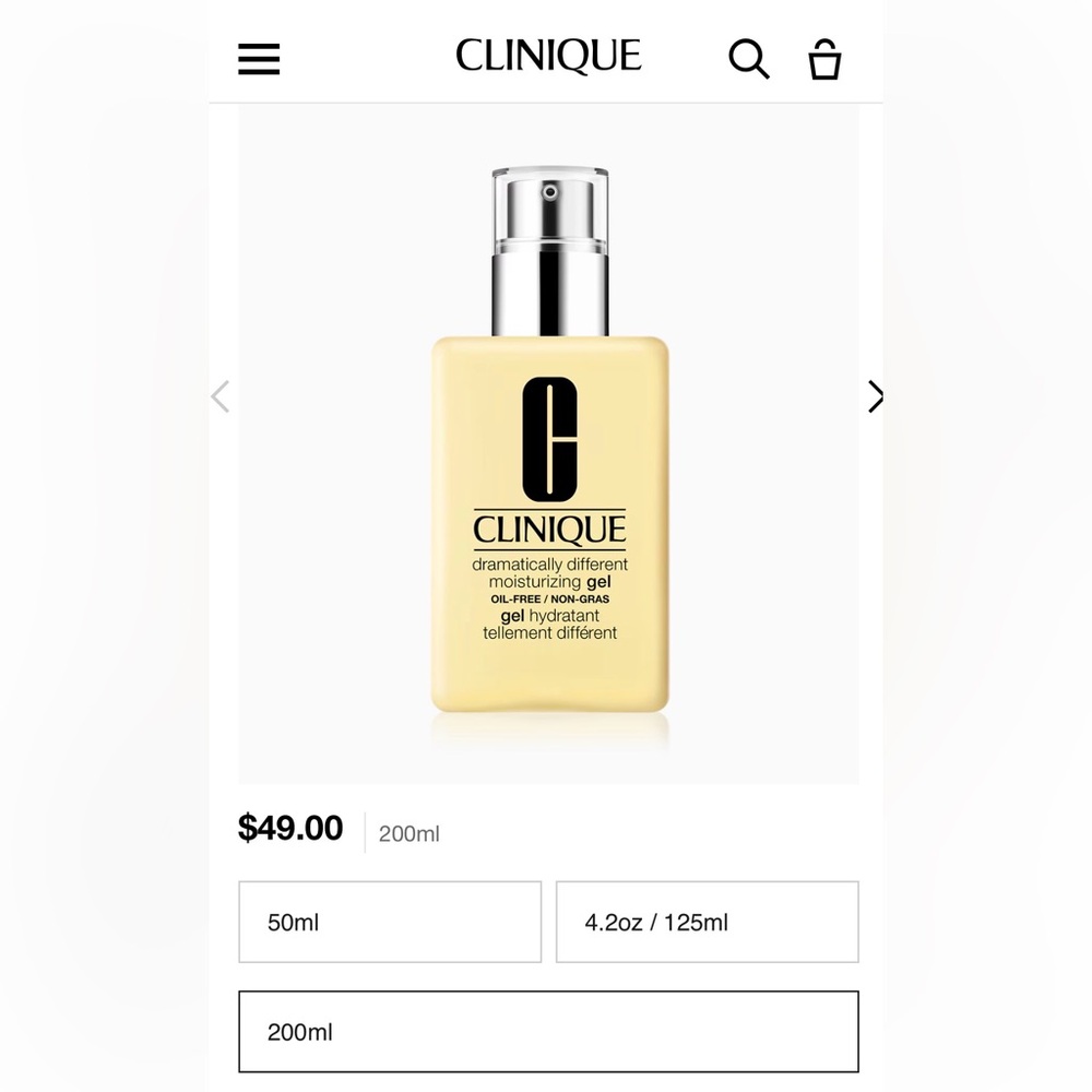 CLINIQUE Dramatically different moisturizing GEL NIB 200ml
